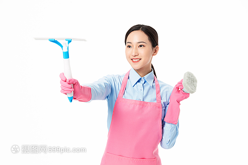 家政服務女性清潔玻璃形象